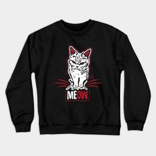 Angry Meow Cat Crewneck Sweatshirt